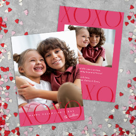 Cartes Pour Fêtes Annuelles Photo XOXO rose moderne Saint Valentin