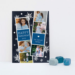 Cartes Pour Fêtes Annuelles Photobooth Snowy Hanoukka Photo Collage