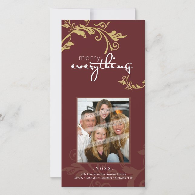 Cartes Pour Fêtes Annuelles PHOTOCARD DE FÊTE PERSONNALISÉ : : vigne (Devant)