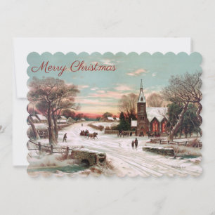 Cartes Pour Fêtes Annuelles Photocard de Noël Soirée de Noël à 2 faces