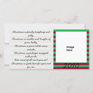 Cartes Pour Fêtes Annuelles Photocard rouge et vert de poème de Noël