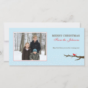 Cartes Pour Fêtes Annuelles Photocarte de Noël Oiseau de neige