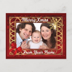 Cartes Pour Fêtes Annuelles Photocarte de Noël rouge et or