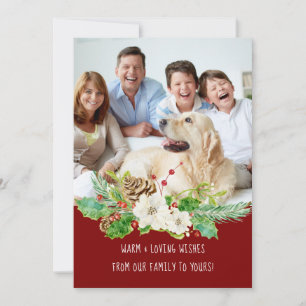 Cartes Pour Fêtes Annuelles Photographie aquarelle de Noël rouge vert or