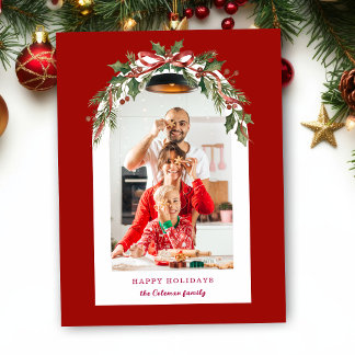 Cartes Pour Fêtes Annuelles Photographie d'arche florale de Noël à l'aquarelle