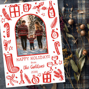 Cartes Pour Fêtes Annuelles Photographie d'arche personnalisée de Noël mignon