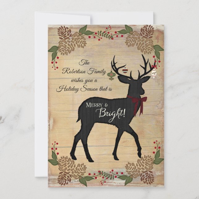 Cartes Pour Fêtes Annuelles Photographie de famille Ferme rustique Noël (Devant)