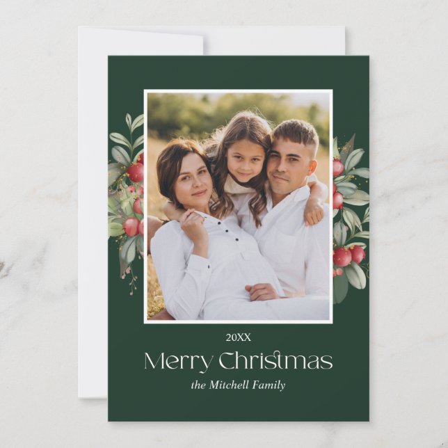 Cartes Pour Fêtes Annuelles Photographie de Fruits de Noël Joyeux (Devant)