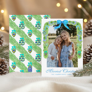 Cartes Pour Fêtes Annuelles Photographie de guirlande de Noël en aquarelle ave