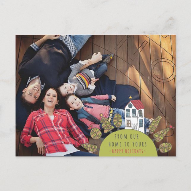 Cartes Pour Fêtes Annuelles Photographie de la maison de Noël (Devant)