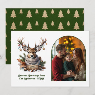 Cartes Pour Fêtes Annuelles Photographie de Noël « Cogneuse de cerf des bois, 