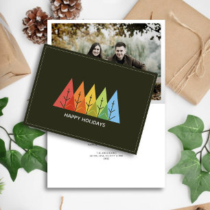 Cartes Pour Fêtes Annuelles Photographie de Noël, couleur géométrique moderne
