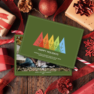 Cartes Pour Fêtes Annuelles Photographie de Noël, couleur géométrique moderne