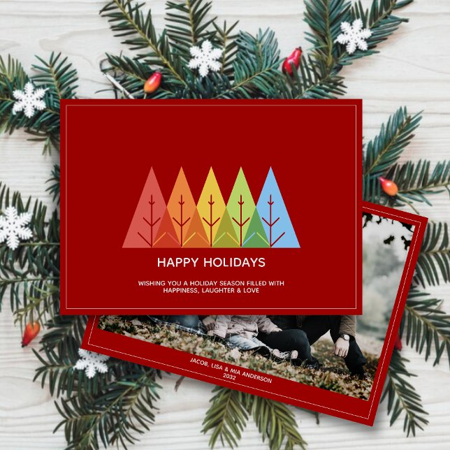 Cartes Pour Fêtes Annuelles Photographie de Noël, couleur géométrique moderne (Créateur téléchargé)