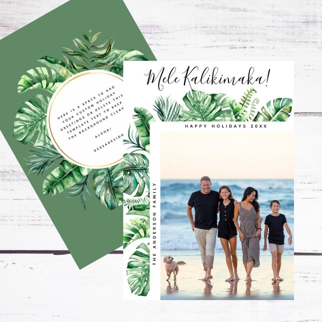 Cartes Pour Fêtes Annuelles Photographie de Noël de Mele Kalikimaka (Créateur téléchargé)