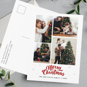 Cartes Pour Fêtes Annuelles Photographie de Noël en famille Typographie