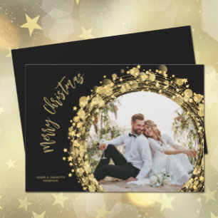Cartes Pour Fêtes Annuelles Photographie de Noël en or et noir