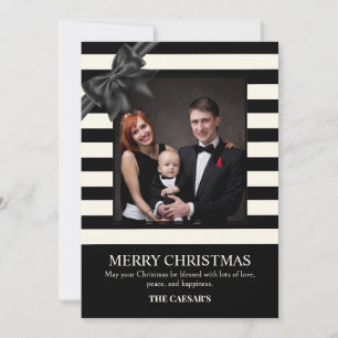Cartes Pour Fêtes Annuelles Photographie de ruban de Noël noir moderne