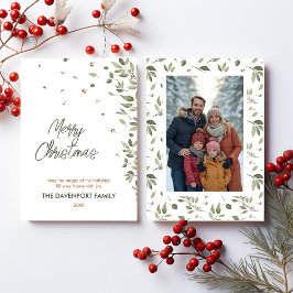 Cartes Pour Fêtes Annuelles Photographie élégante de verdure hivernale
