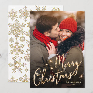 Cartes Pour Fêtes Annuelles Photographie moderne de Noël doré