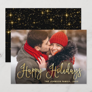Cartes Pour Fêtes Annuelles Photographie moderne de Noël doré