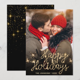 Cartes Pour Fêtes Annuelles Photographie moderne de Noël doré
