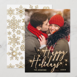 Cartes Pour Fêtes Annuelles Photographie moderne de Noël doré
