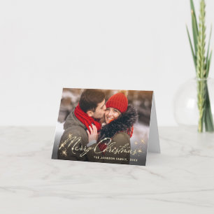 Cartes Pour Fêtes Annuelles Photographie moderne de Noël doré