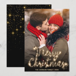 Cartes Pour Fêtes Annuelles Photographie moderne de Noël doré