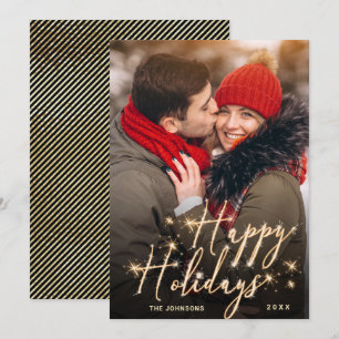 Cartes Pour Fêtes Annuelles Photographie moderne de Noël doré