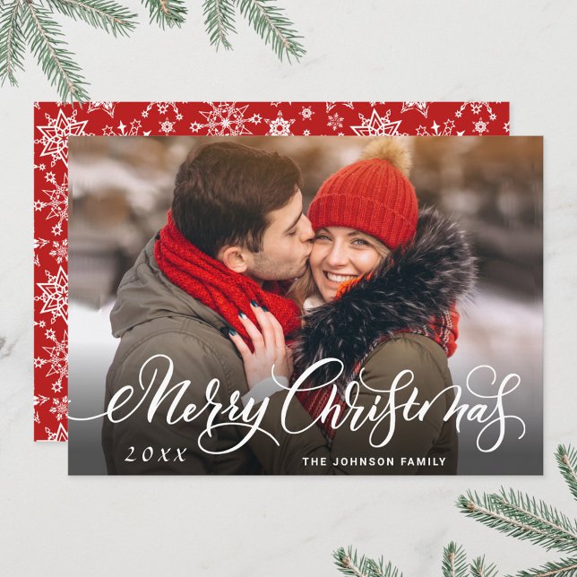 Cartes Pour Fêtes Annuelles Photographie moderne de Noël Joyeux voeux (Créateur téléchargé)