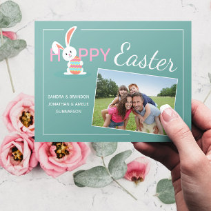 Cartes Pour Fêtes Annuelles Photographie personnalisée Lapin de Pâques joyeux