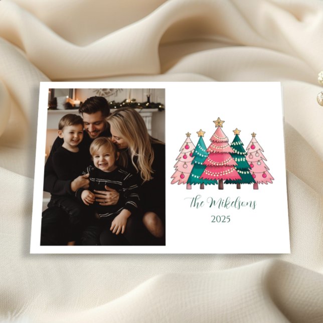 Cartes Pour Fêtes Annuelles PhotoPink Forest Christmas (Créateur téléchargé)