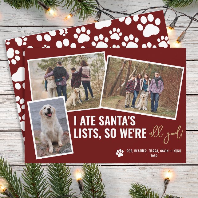 Cartes Pour Fêtes Annuelles Photos de chien drôles personnalisés pour Noël (Créateur téléchargé)