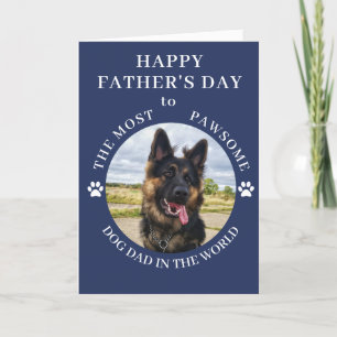 Cartes Pour Fêtes Annuelles Photos de Chien Papa le plus pawsome Bleu