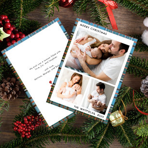 Cartes Pour Fêtes Annuelles Photos de famille Botanique Noël Vacances Tartan