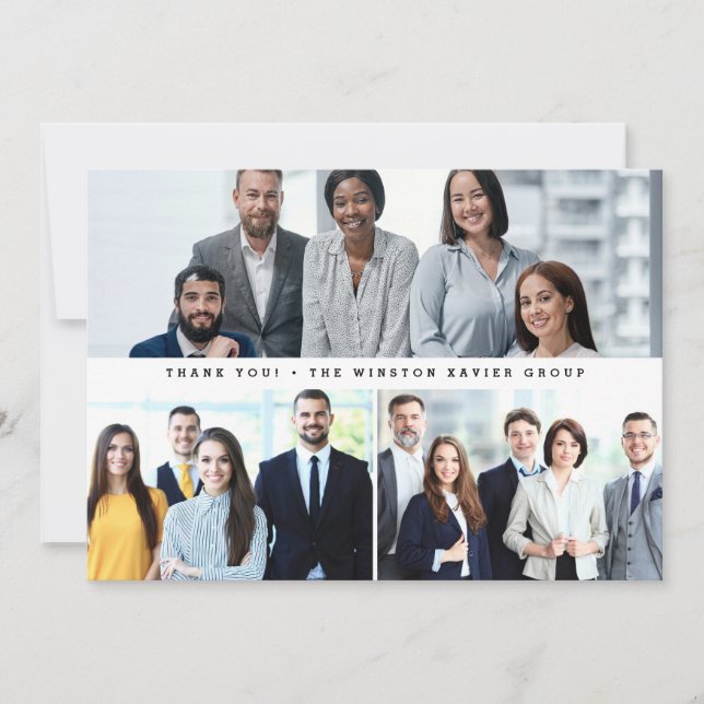 Cartes Pour Fêtes Annuelles Photos de l'équipe d'entreprise Merci moderne (Devant)