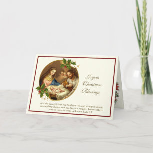 Cartes Pour Fêtes Annuelles Photos de Noël Religieux Jésus Mary Joseph Holi