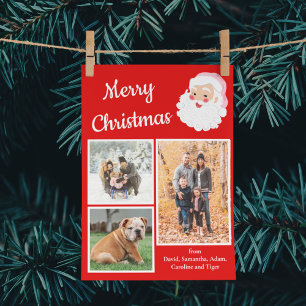 Cartes Pour Fêtes Annuelles Photos du Père Noël Rouge et Blanc Noël