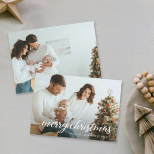 Cartes Pour Fêtes Annuelles Photos familiales contemporaines Joyeux Noël