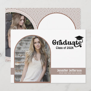 Cartes Pour Fêtes Annuelles Photos personnalisées de graduation double face un