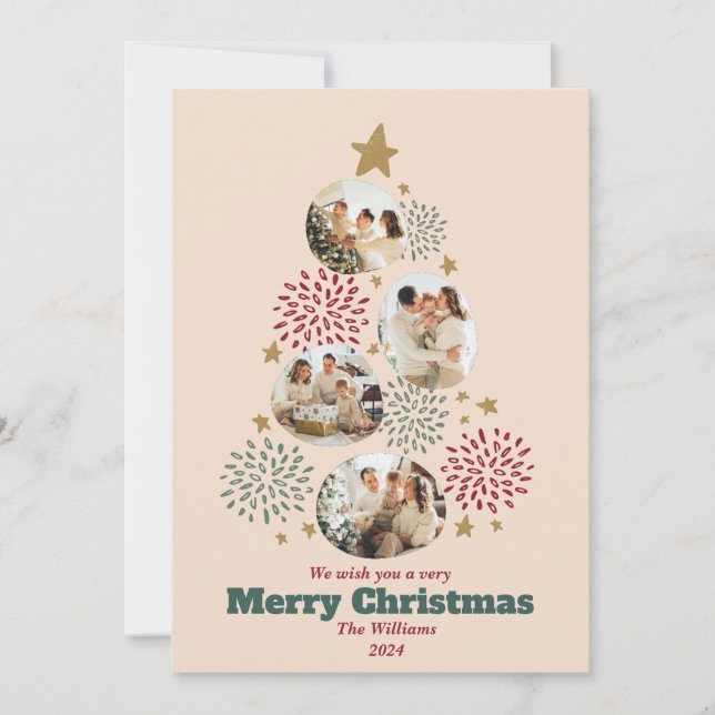 Cartes Pour Fêtes Annuelles Photos personnalisées de la famille des arbres de  (Devant)