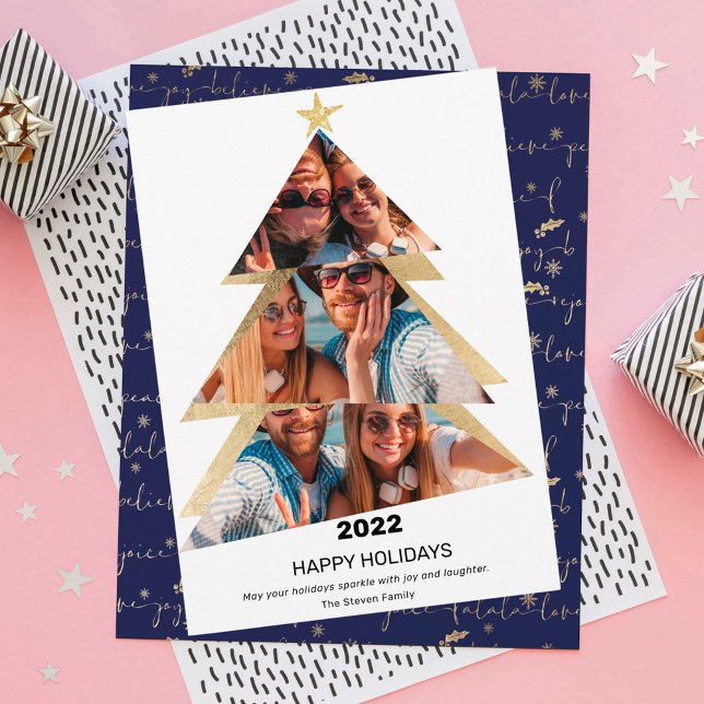 Cartes Pour Fêtes Annuelles Photos Triangles abstraites modernes arbre de Noël (Créateur téléchargé)