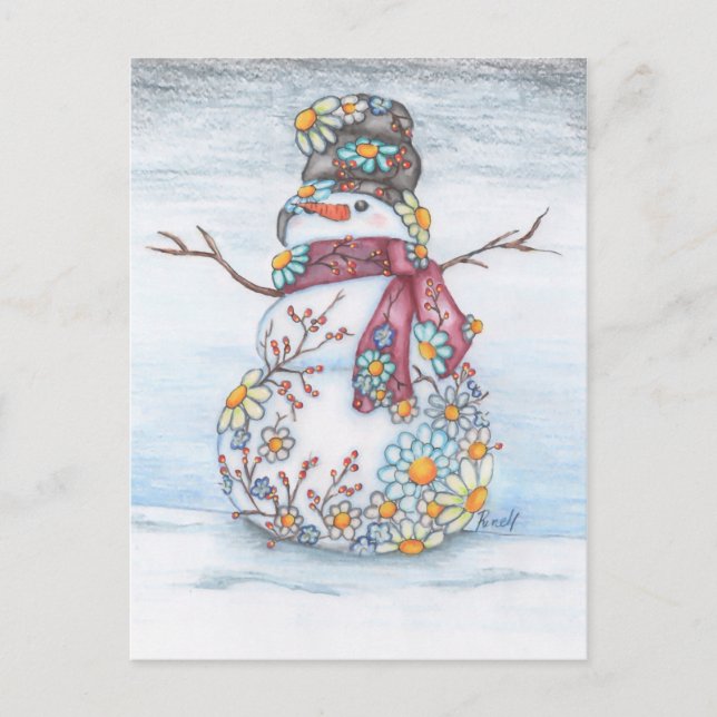 Cartes Pour Fêtes Annuelles photoscape bonhomme de neige (Devant)