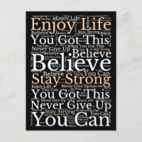 Phrases Motivationnelles WordArt Motif Blanc Noir