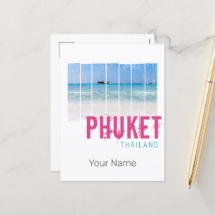 Cartes Pour Fêtes Annuelles Phuket Thaïlande Vintage Beach Panorama Souvenir