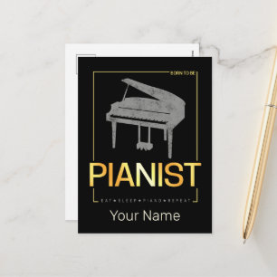 Cartes Pour Fêtes Annuelles Piano Né Pour Être Pianiste Musicien Design Vintag