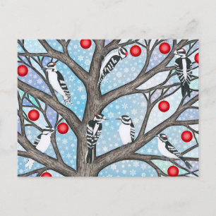 Cartes Pour Fêtes Annuelles Pic-de-bois dans le vitrail de Noël