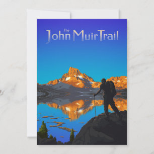 Cartes Pour Fêtes Annuelles Pic de randonnée et de bannières - sentier John Mu