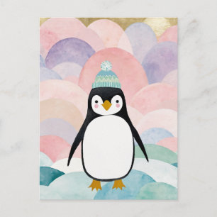 Cartes Pour Fêtes Annuelles Pichet Pastel Manchot